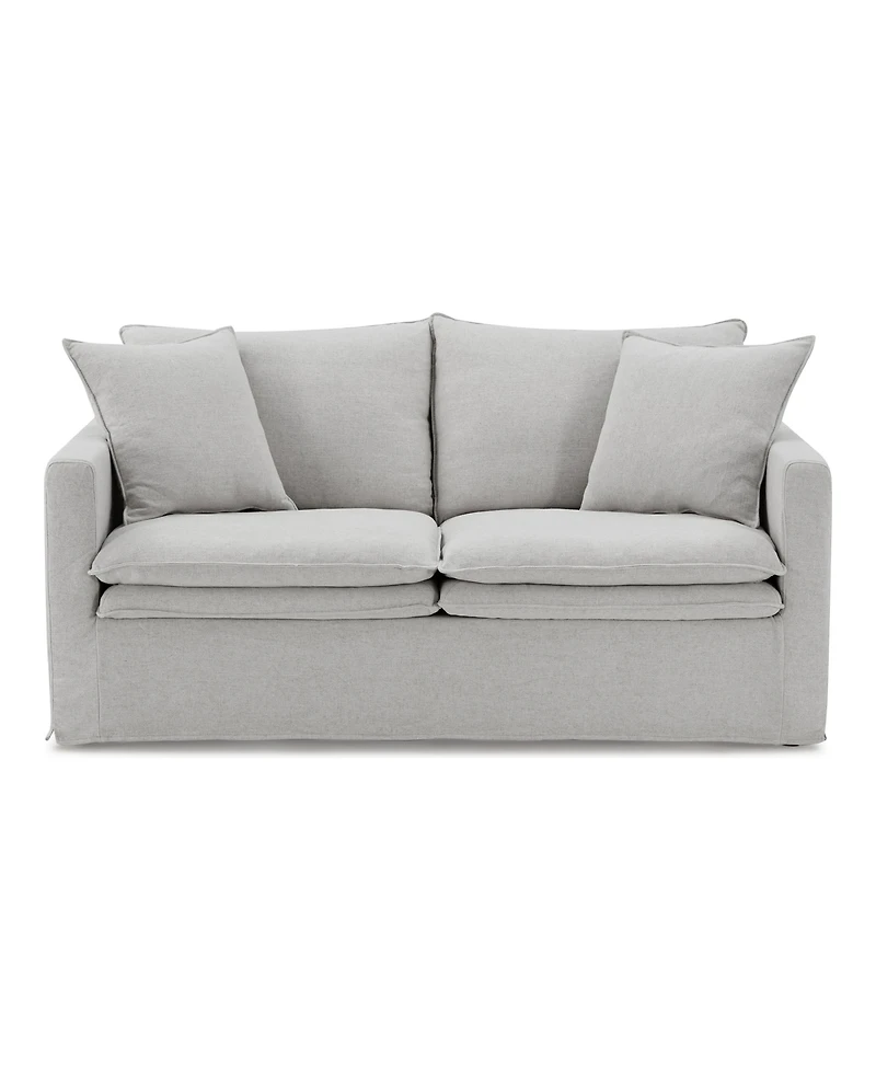 Furniture of America 68" Linen Maddy 2-Seater Narrow Track Arm Loveseat
