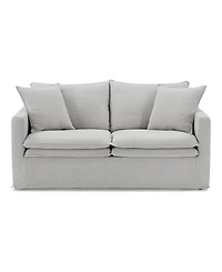 Furniture of America 68" Linen Maddy 2-Seater Narrow Track Arm Loveseat