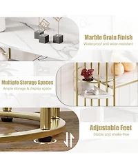 gaomon Console Table Gold Sofa Tables Narrow Entryway Table with Storage and Shelves