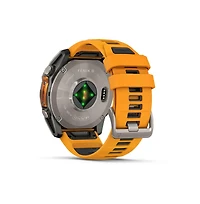 fenix 8 51mm, Amoled, Outdoor & Fitness Gps Smartwatch, Saphire, Bare Graphite Titanium, Spark Orange/Graphite Band, Na