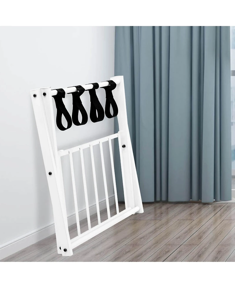 Set of Folding Metal Luggage Rack Suitcase Shoe Holder Hotel Guestroom withShelf