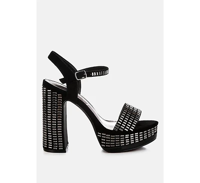 Starlet Rhinestones Embellished Ankle Strap Heels