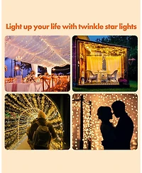 Twinkle Star 120 Led Outdoor Solar String Lights 8 Modes Decorative Fairy Lights 2-Pack - 39.4 Ft