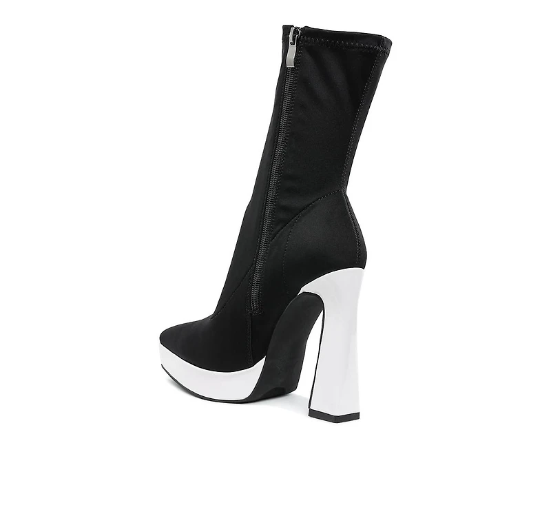 Rabha Contrasting Platform Detail Sock Boots