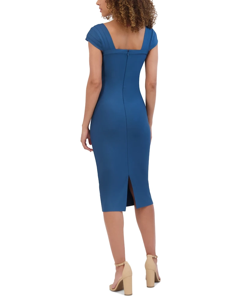 Siena Women's Bandage Sweetheart Cap-Sleeve Dress