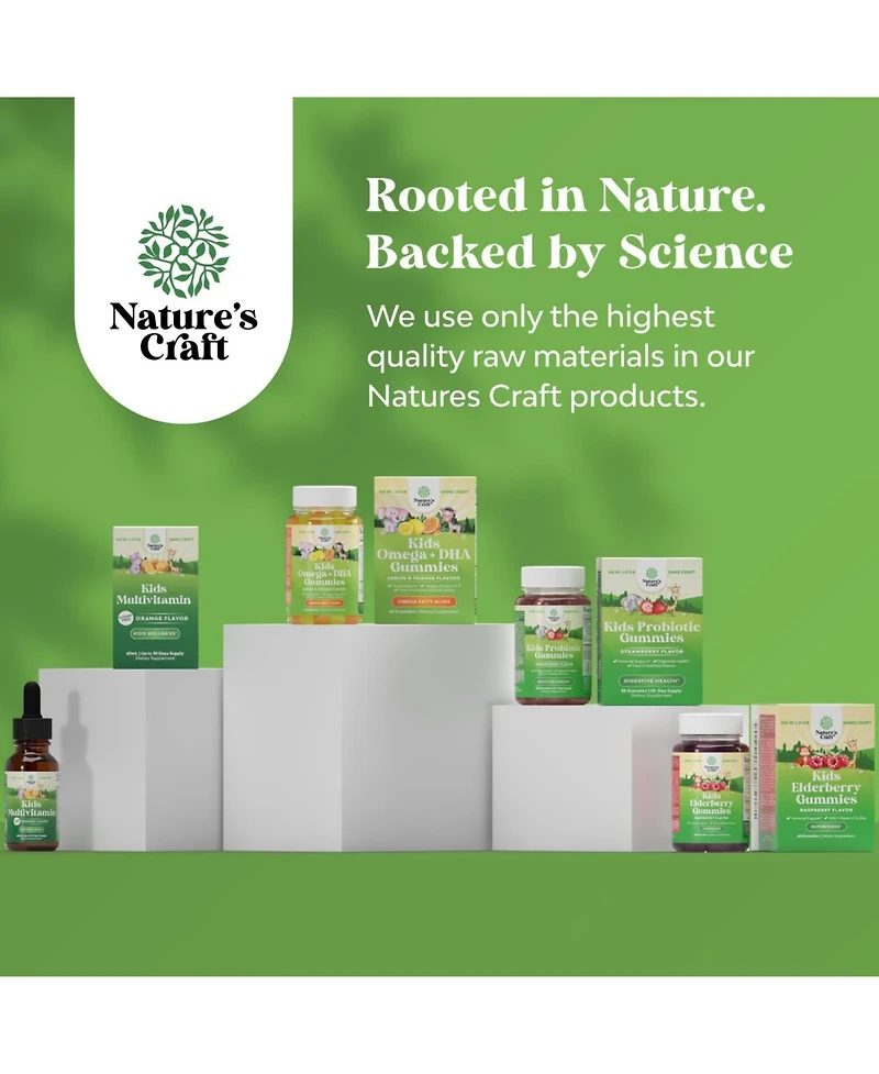 Nature's Craft Kids Multivtamins Gummies, Assorted Fruit Flavors, Nature's Craft, 180ct
