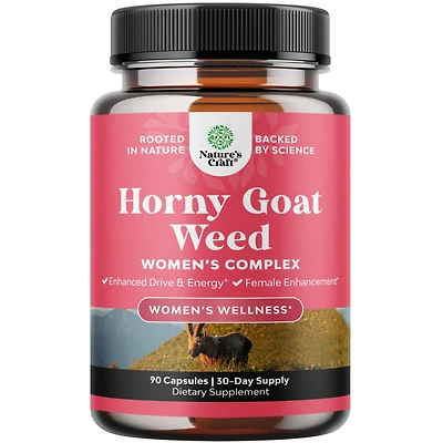 Goat Weed for Women Capsules, Female Support Blend, Ashwagandha Panax Ginseng & Maca Root, Increase Drive Energy & Mood, Nature's Craft, 90ct