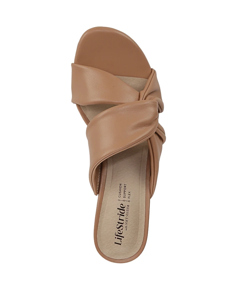 LifeStride Women's Nori Slide Kitten Heel Sandals