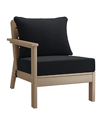 WestinTrends Outdoor 5-Piece Weathered Wood Modular Sectional Patio Furniture Sofa Set