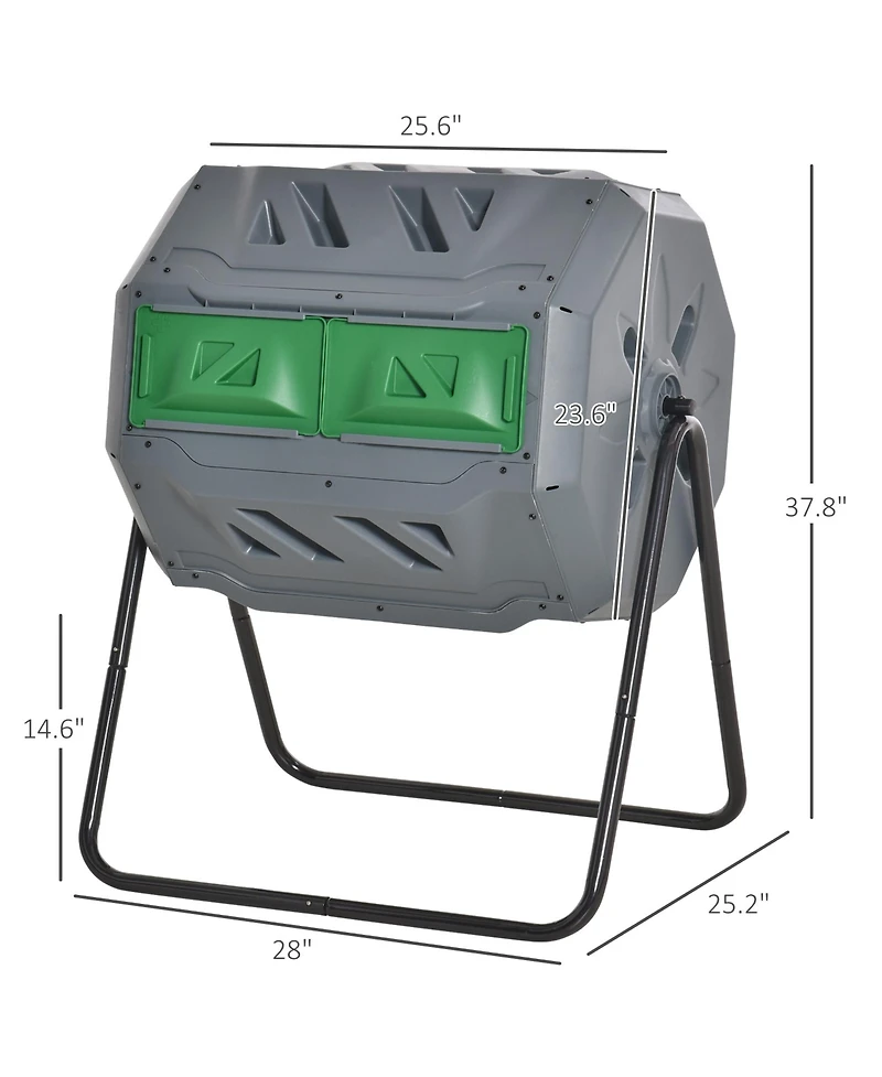 Outsunny Tumbling Compost Bin Outdoor 360