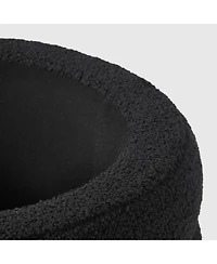 WestinTrends Mid-Century Modern Faux Sherpa Round Storage Ottoman