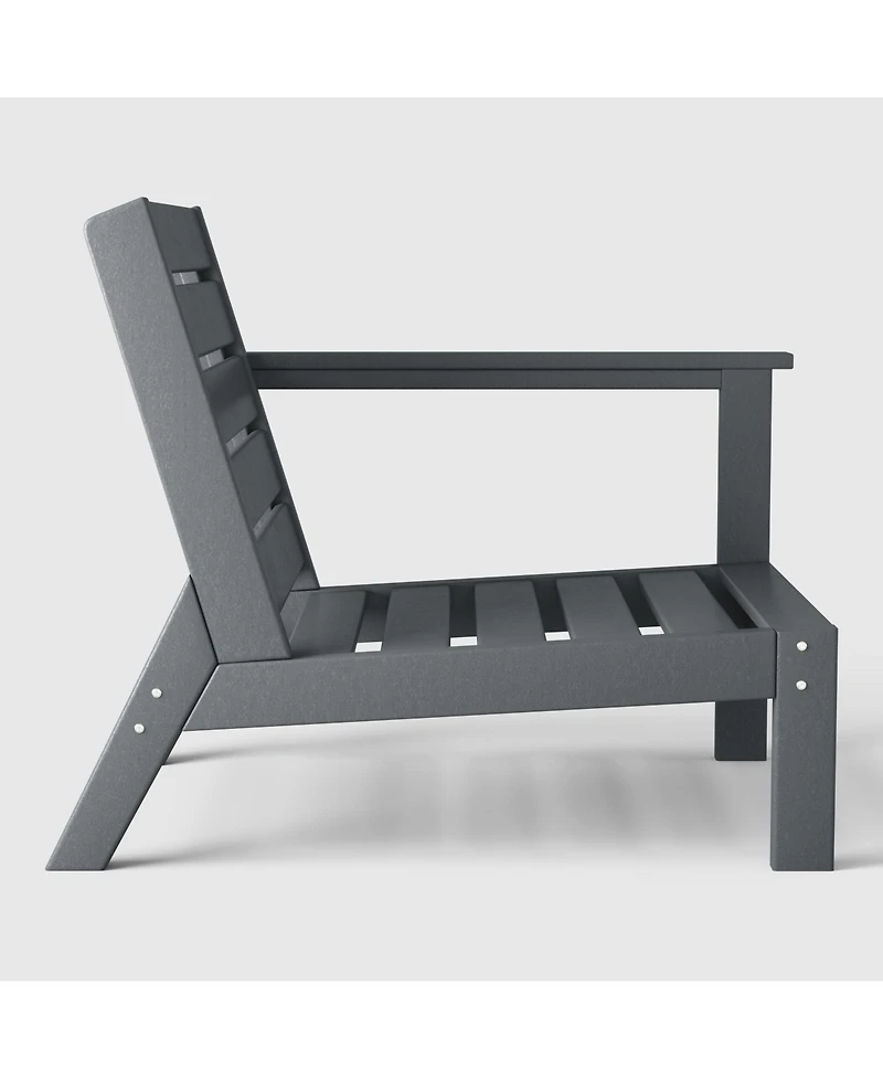 WestinTrends Outdoor Patio Hdpe Right Arm Facing Sectional Gray Corner Club Chair with Cushions