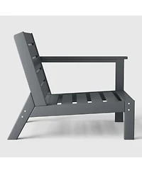 WestinTrends Outdoor Patio Hdpe Right Arm Facing Sectional Gray Corner Club Chair with Cushions