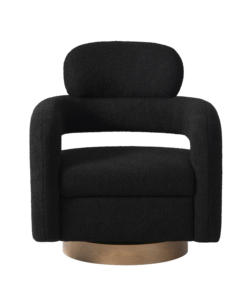 WestinTrends Mid-Century Modern Faux Sherpa Swivel Barrel Accent Chair (Set of 2)