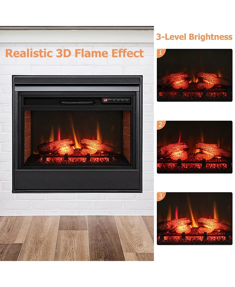 Sugift 26 Inch Infrared Electric Fireplace Insert with Remote Control