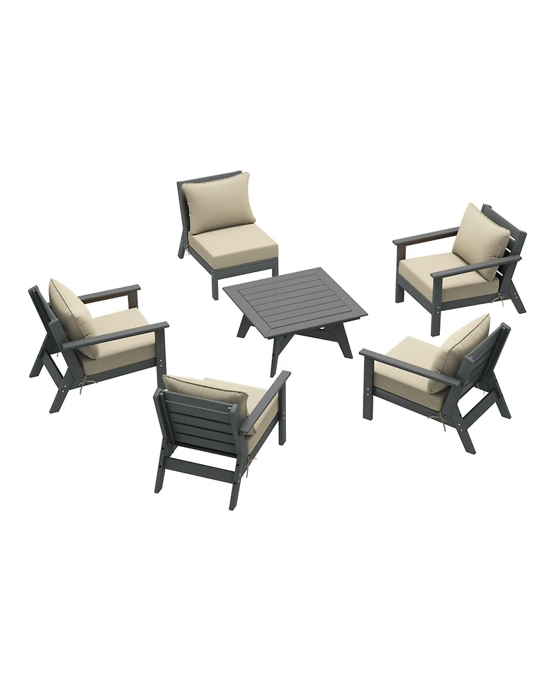 WestinTrends Outdoor -Piece Gray Modular Sectional Patio Furniture Sofa Set