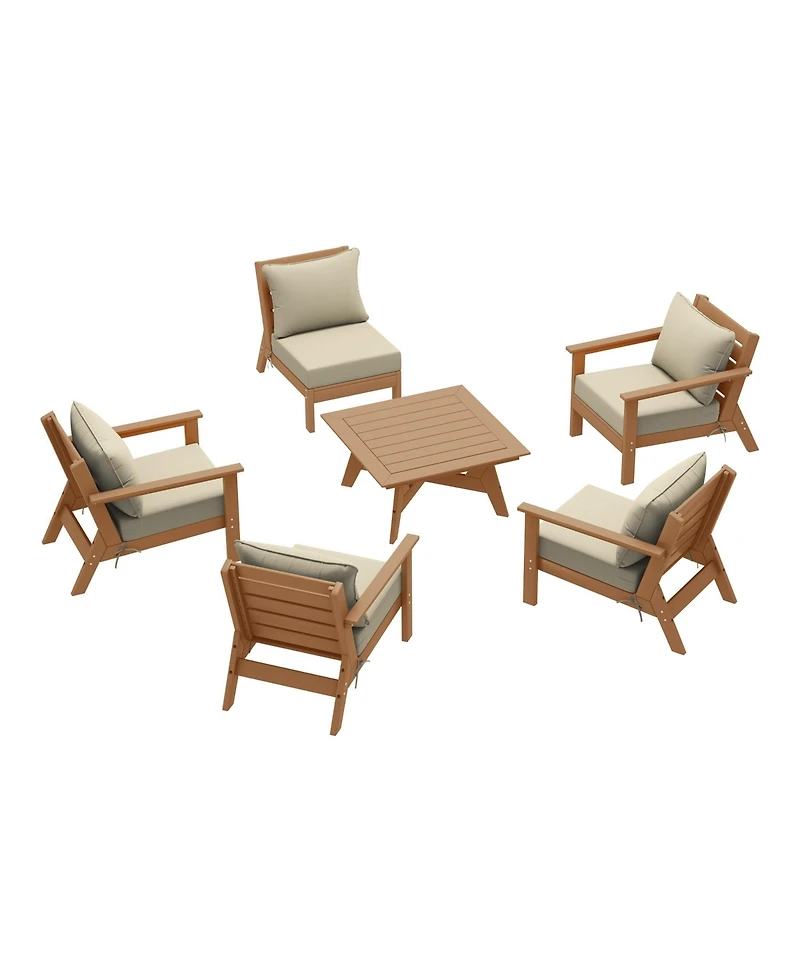 WestinTrends Outdoor -Piece Teak Modular Sectional Patio Furniture Sofa Set