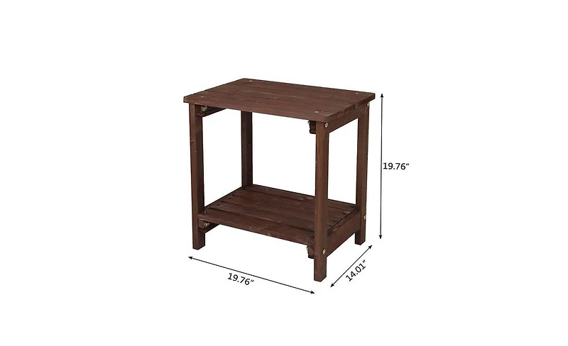 Slickblue Rectangular Wood Side Table For Indoor & Outdoor