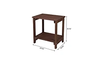 Slickblue Rectangular Wood Side Table For Indoor & Outdoor