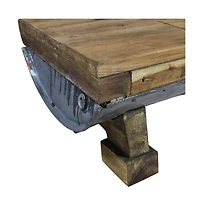 vidaXL Coffee Table Mixed Recycled Wood 35.4"x19.7"x13.8"