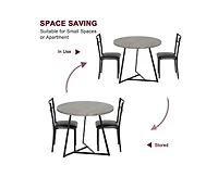Round Dining Table Set for 2,Kitchen Chairs of 2, Small Room with 2 Upholstered Chairs, Dinette Place,Apartment,