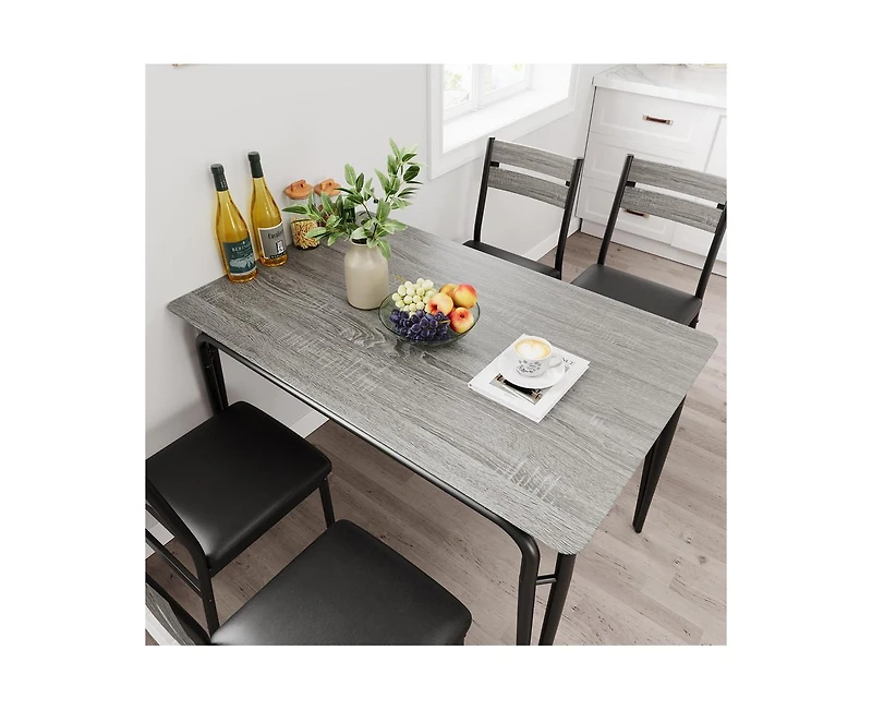 Dining Table for 2, Small and Chairs Set of Square Dinette Dinner Set, 3 Piece Kitchen & Room Sets Space, A