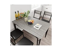 Dining Table for 2, Small and Chairs Set of Square Dinette Dinner Set, 3 Piece Kitchen & Room Sets Space, A