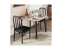 3 Pieces Dining Table Set for 2, Room Small Kitchen 2 with Upholstered Chairs, Dinner