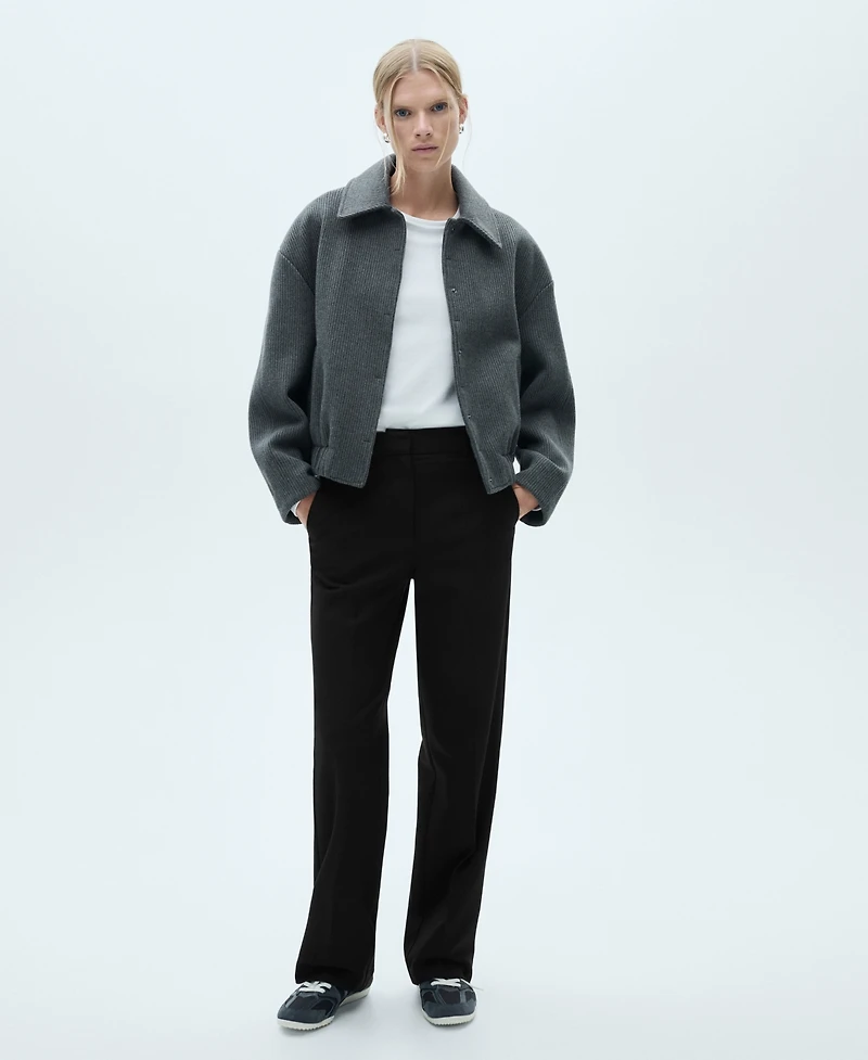 Mango Women's Flowy Straight-Fit Pants