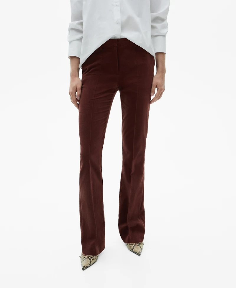 Mango Women's Straight Velvet Pants