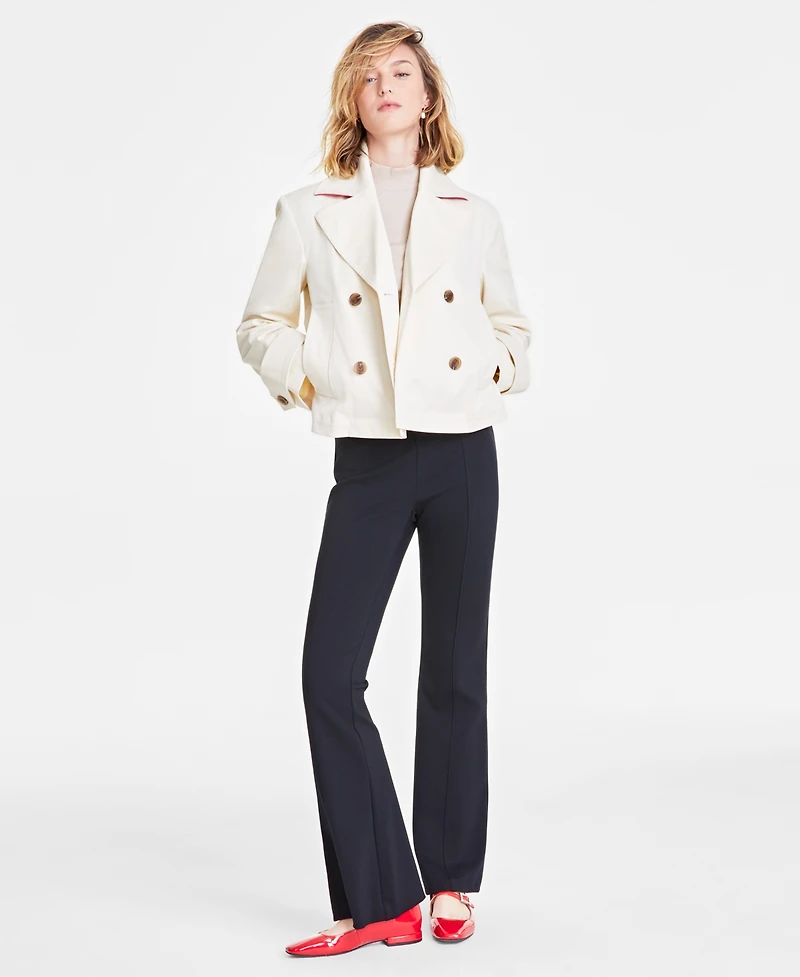 On 34th Women's Casual Cropped Twill Peacoat, Exclusively at Macy's