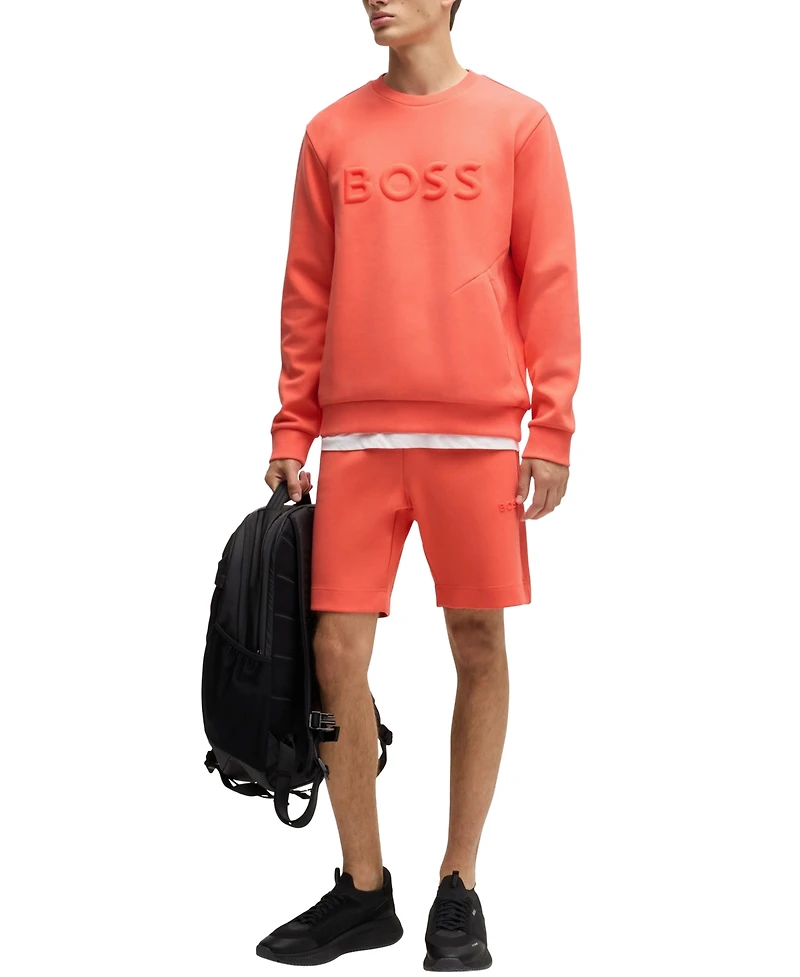 Boss by Hugo Boss Men's 3D-Moulded Logo Cotton-Blend Shorts