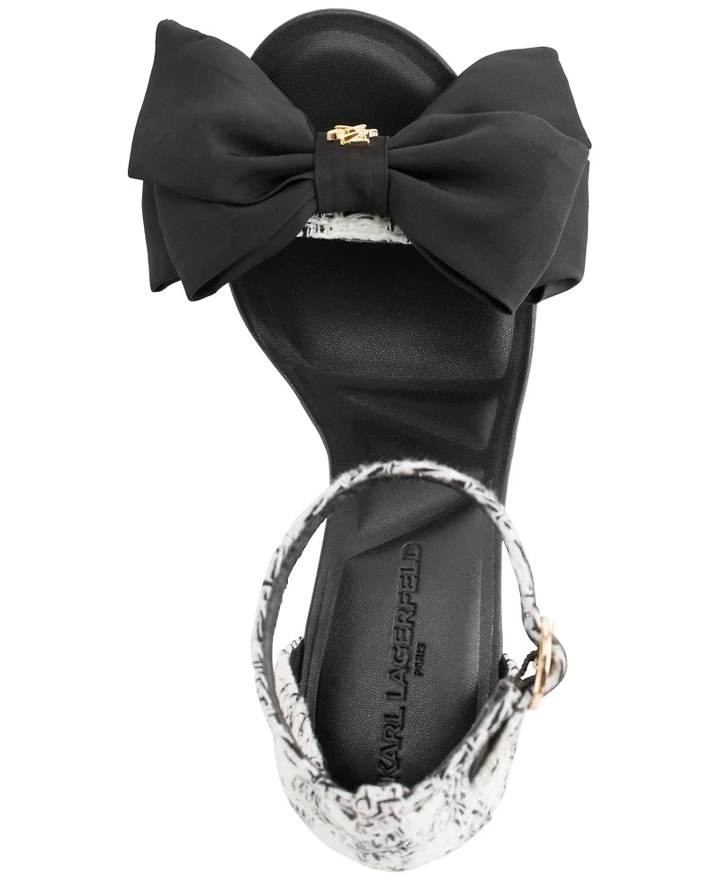 Karl Lagerfeld Paris Women's Kenz Bow Ankle Strap Dress Sandals