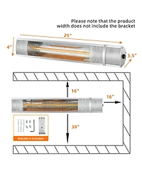 Gouun 1500W Outdoor Electric Patio Heater with Remote Control