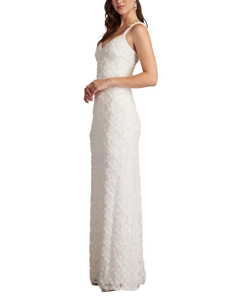 Tadashi Shoji Women's Erma 3D Floral Spaghetti Strap Gown