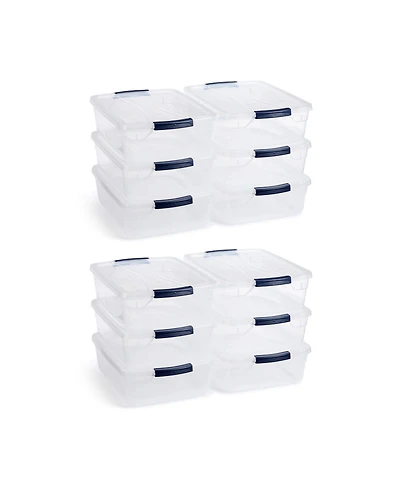 Rubbermaid Cleverstore 16 Quart Plastic Storage Tote Container w/ Lid (12 Pack)