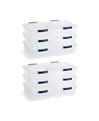 Rubbermaid Cleverstore 16 Quart Plastic Storage Tote Container w/ Lid (12 Pack)