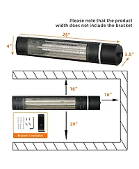 Gouun 1500W Outdoor Electric Patio Heater with Remote Control