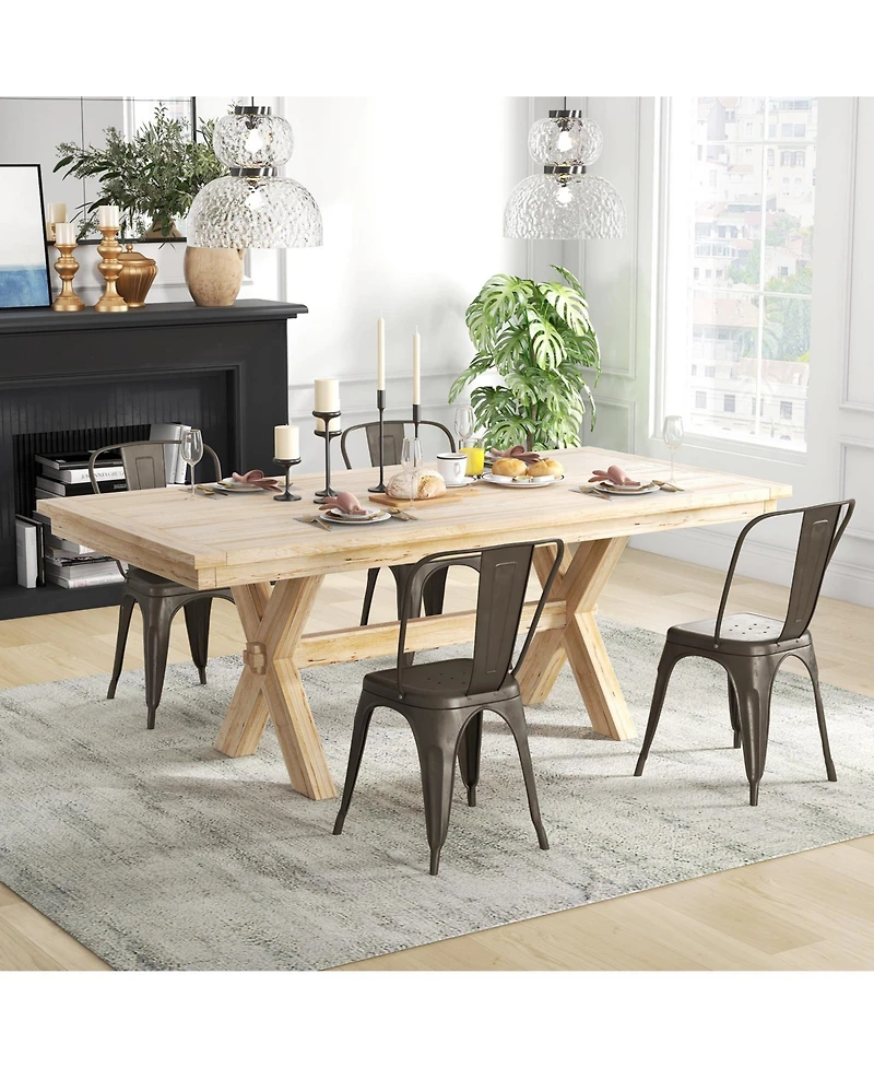 Gouun 4 Pcs Modern Bar Stools with Removable Back and Rubber Feet-Gun