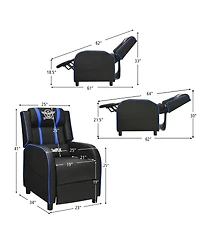 Gouun Massage Racing Gaming Single Recliner Chair