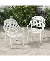 Gouun Cast Aluminum Patio Chairs Set of 2 with Armrests