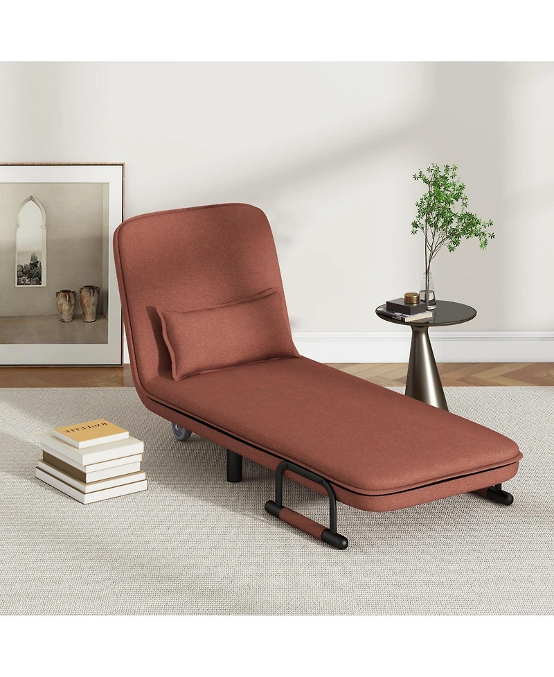 Gouun 3-in-1 Convertible Sofa Bed with 5-Position Adjustable Backrest and Lumbar Pillow