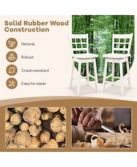 Gouun Counter Height Barstools Set of 2 with 6-Grid Hollow Back and Seat