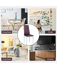 Gouun 4 pcs Pvc Leather Dining Side Chairs Elegant Design