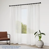 Awesome Home Madison Pinch Pleat Single Curtain Panel with Hooks and Rings, 38"X84"