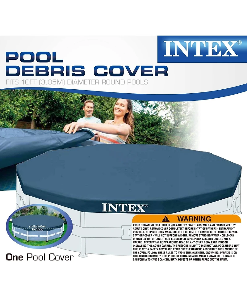 Intex Metal Frame 10' x 30" Outdoor Swimming Pool with Filter Pump and Cover
