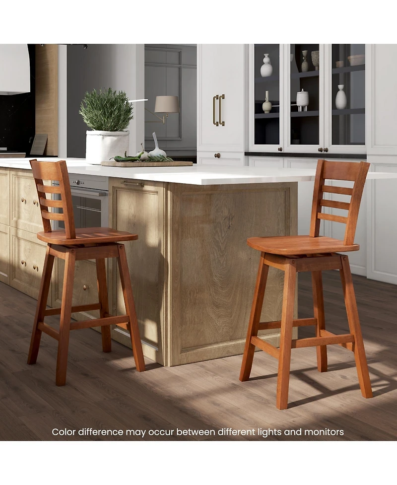 Gouun Counter Height Barstools Set of 2 with Footrest for Kitchen Island Bar