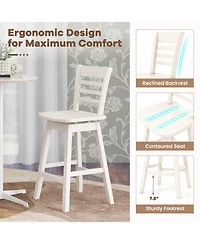 Gouun Counter Height Barstools Set of 2 with Footrest for Kitchen Island Bar