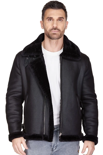 Braveman Men's Faux Shearling Bomber Jacket