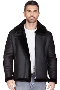 Braveman Men's Faux Shearling Bomber Jacket